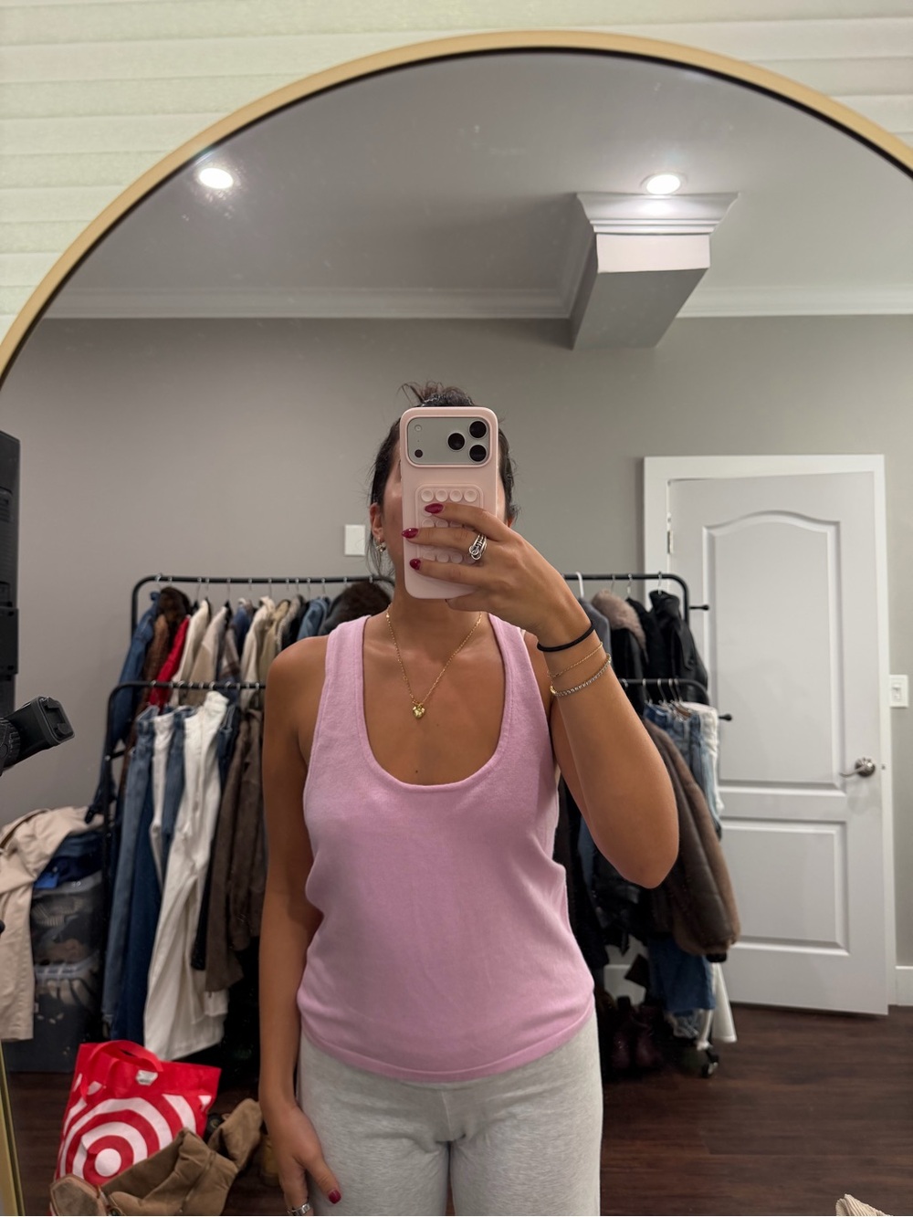 SER.O.YA Light Pink Scoop Neck Tank Top
